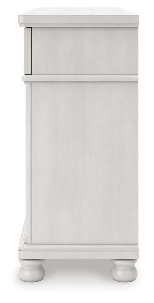 Rowlenstown Queen Poster Bed and Dresser in Antique White - PKG023867