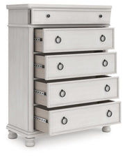 Rowlenstown Queen Poster Bed, Dresser and Chest in Antique White - PKG023871