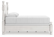 Rowlenstown Queen Poster Bed, Dresser and Mirror in Antique White - PKG023868