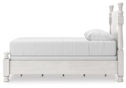 Rowlenstown Queen Poster Bed, Dresser and Mirror in Antique White - PKG023868