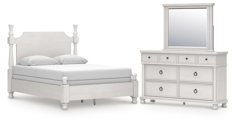 Rowlenstown Queen Poster Bed, Dresser and Mirror - PCB823B3