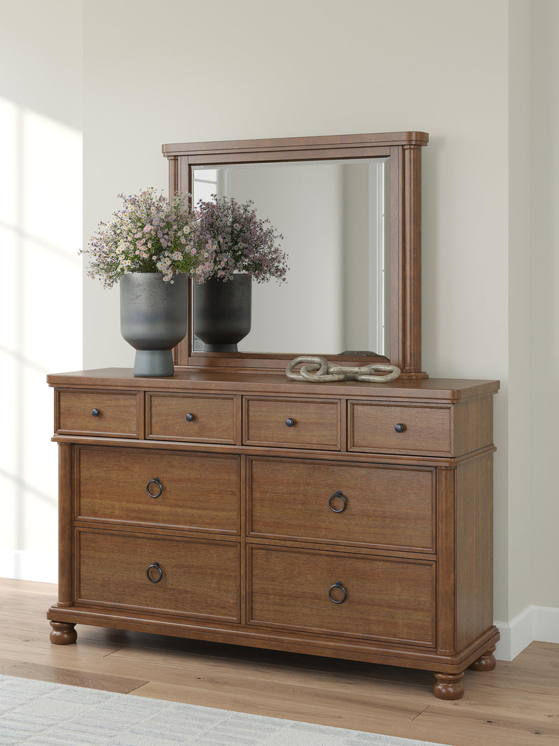 Rowlenstown Queen Poster Bed, Dresser and Mirror - PCB824B3