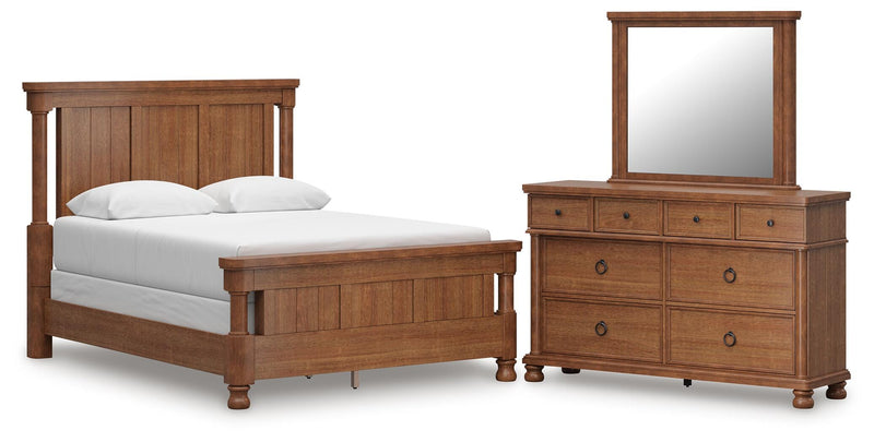 Rowlenstown Queen Poster Bed, Dresser and Mirror - PCB824B3