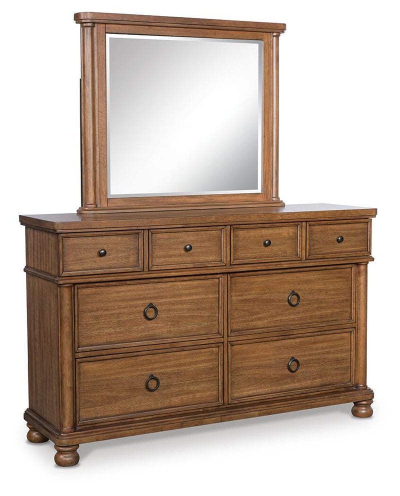 Rowlenstown Queen Poster Bed, Dresser and Mirror - PCB824B3