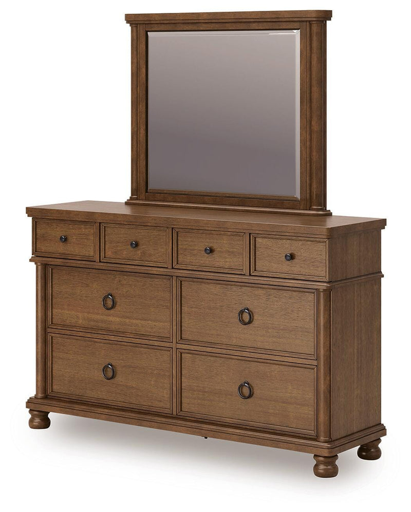 Rowlenstown Queen Poster Bed, Dresser and Mirror - PCB824B3
