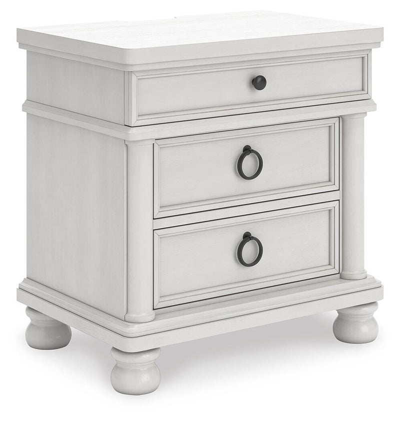 Rowlenstown Queen Poster Bed, Dresser and Nightstand in Antique White - PKG023870