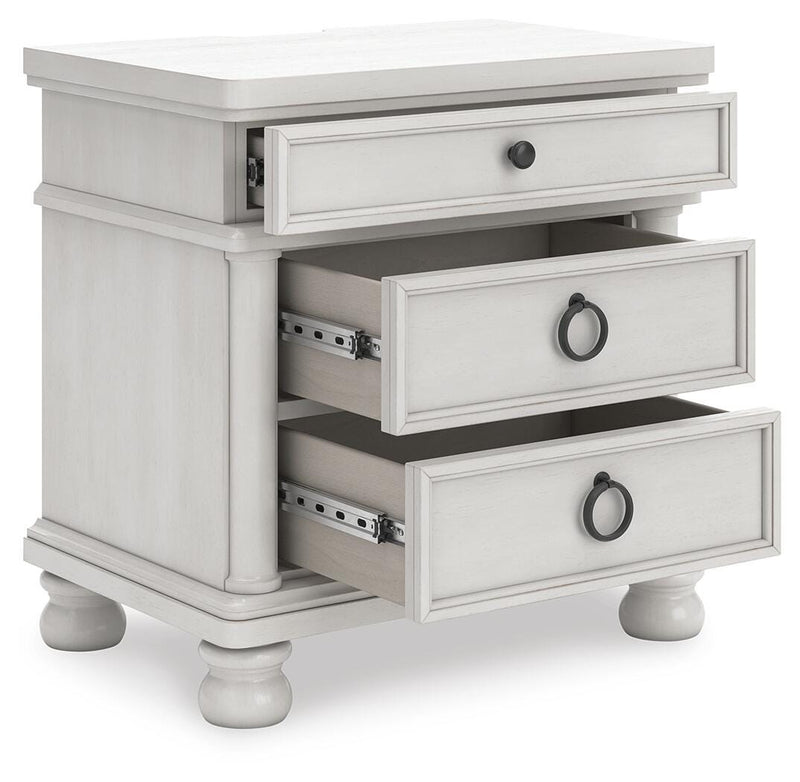 Rowlenstown Queen Poster Bed, Dresser and Nightstand in Antique White - PKG023870