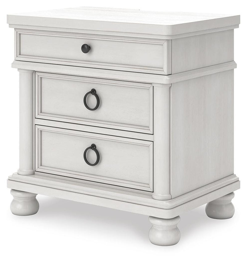 Rowlenstown Queen Poster Bed, Dresser and Nightstand in Antique White - PKG023870
