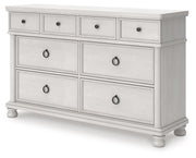 Rowlenstown Queen Poster Bed, Dresser and Nightstand in Antique White - PKG023870
