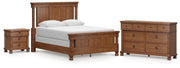Rowlenstown Queen Poster Bed with Dresser and Nightstand in Brown - PKG023758