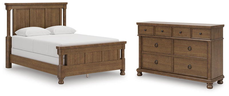 Rowlenstown Queen Poster Bed with Dresser in Brown - PKG023755