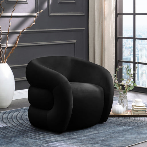 Roxbury Velvet Upholstered Accent Chair in Black - 525Black