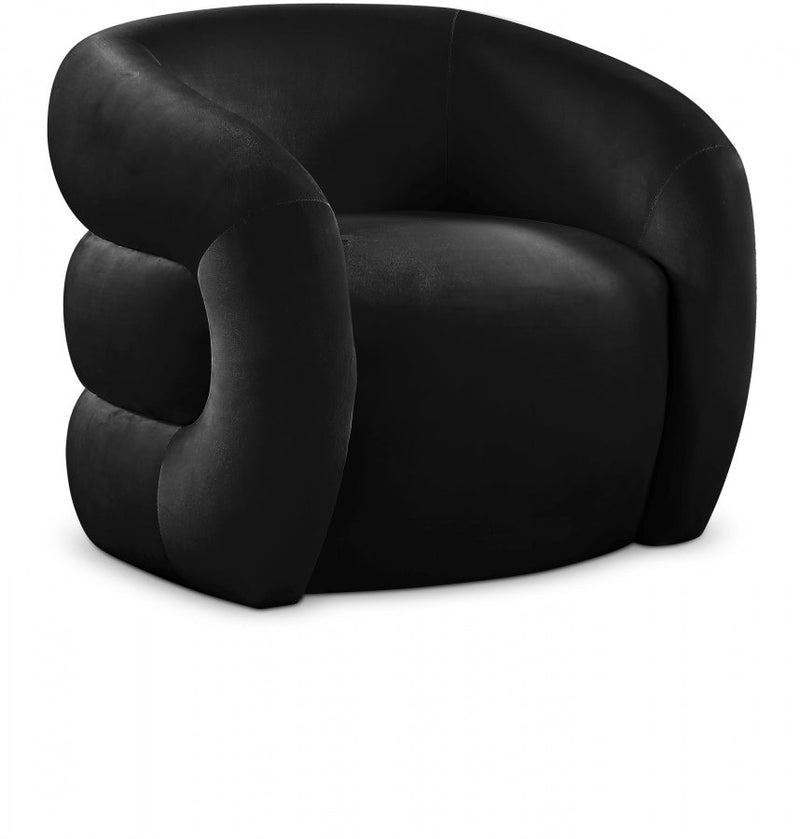 Roxbury Velvet Upholstered Accent Chair in Black - 525Black
