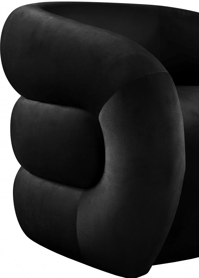 Roxbury Velvet Upholstered Accent Chair in Black - 525Black