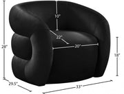 Roxbury Velvet Upholstered Accent Chair in Black - 525Black