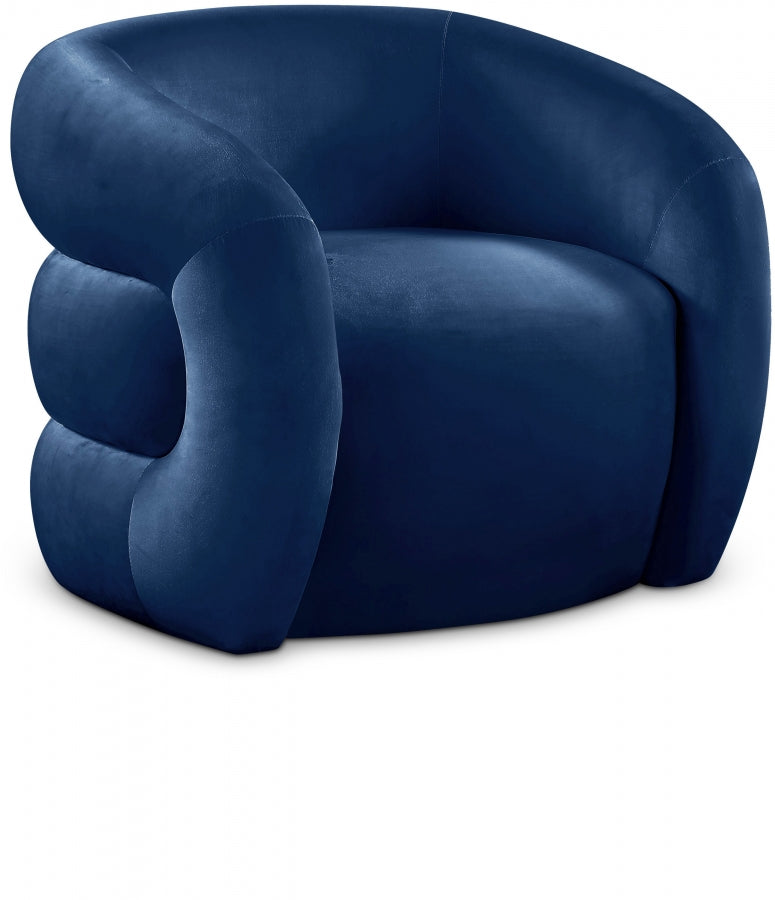 Roxbury Velvet Upholstered Accent Chair in Blue - 525Navy