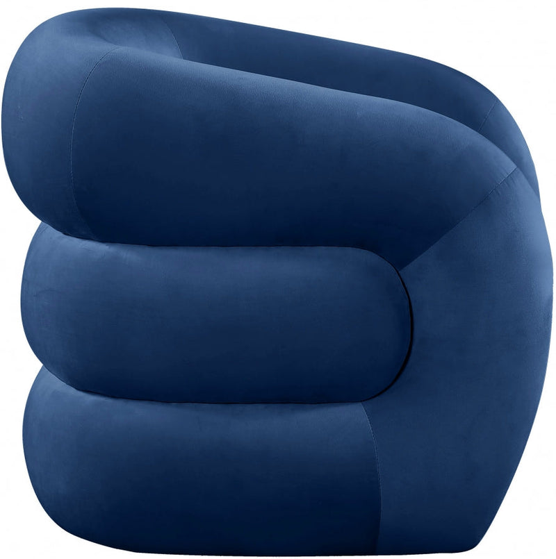 Roxbury Velvet Upholstered Accent Chair in Blue - 525Navy
