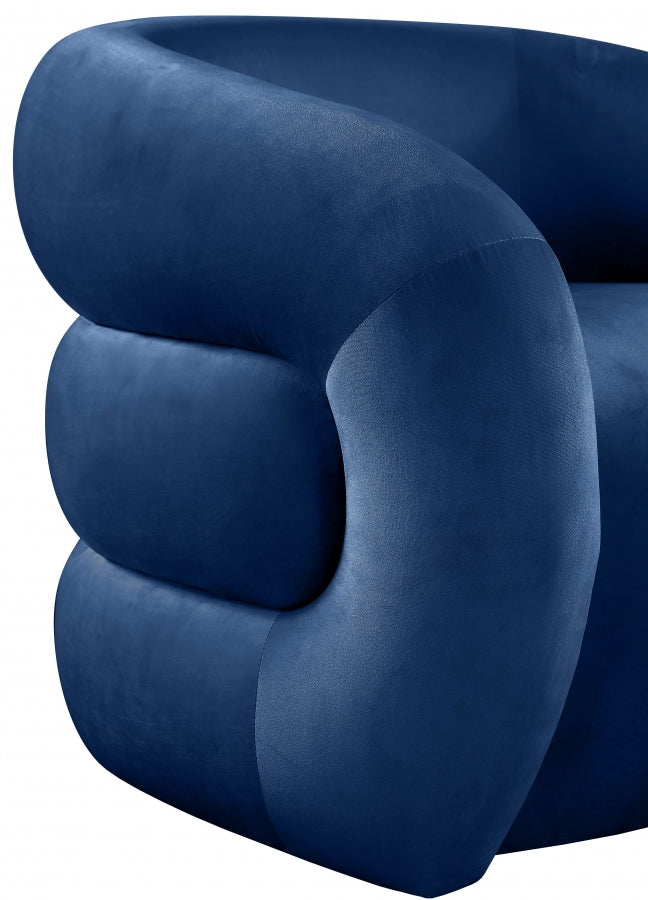 Roxbury Velvet Upholstered Accent Chair in Blue - 525Navy