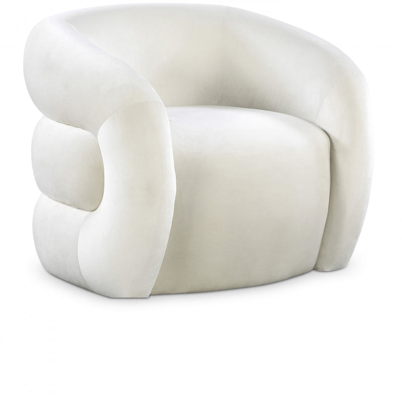 Roxbury Velvet Upholstered Accent Chair in Cream - 525Cream