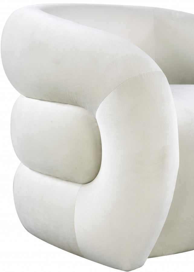 Roxbury Velvet Upholstered Accent Chair in Cream - 525Cream