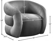 Roxbury Velvet Upholstered Accent Chair in Grey - 525Grey