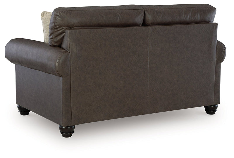 Roxmere Umber Loveseat - Gate FurnitureLoveseat