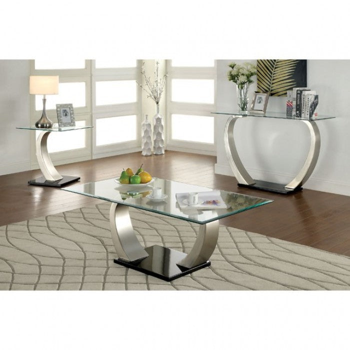 Roxo Satin Plated/Black Sofa Table - CM4728S