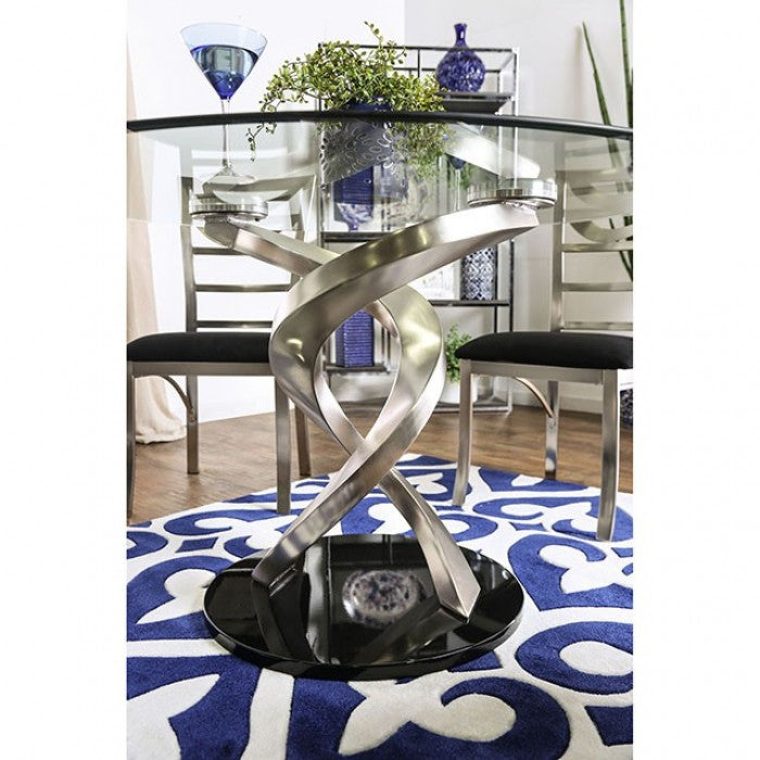 Roxo Silver/Black Dining Table - CM3729T-TABLE