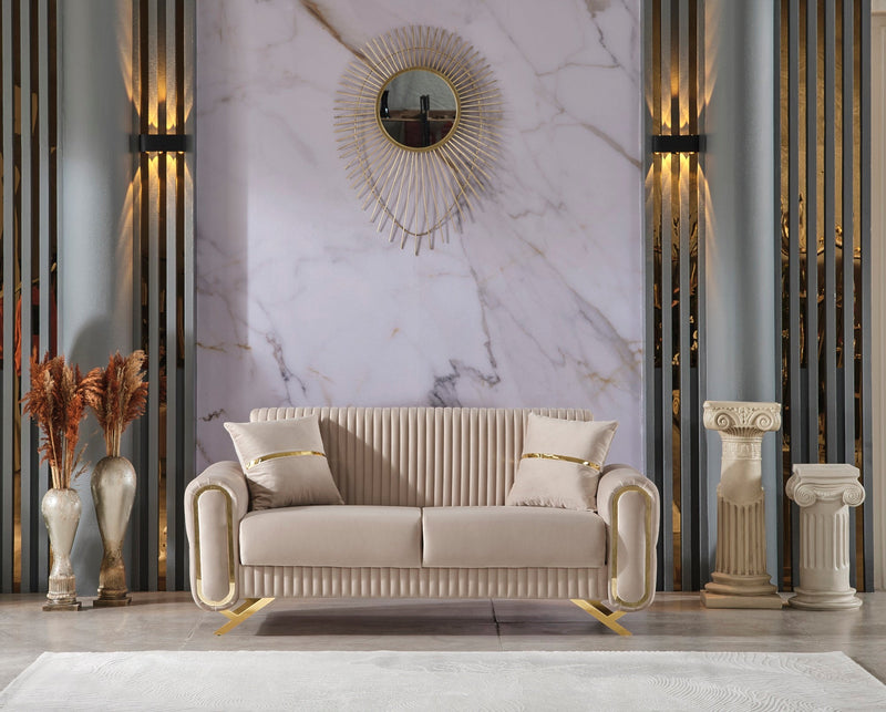 Royal 3-pieces (Sofa & Loveseat & Chair) Livingroom Set Beige in Beige - 101-ROY-ANK529-321