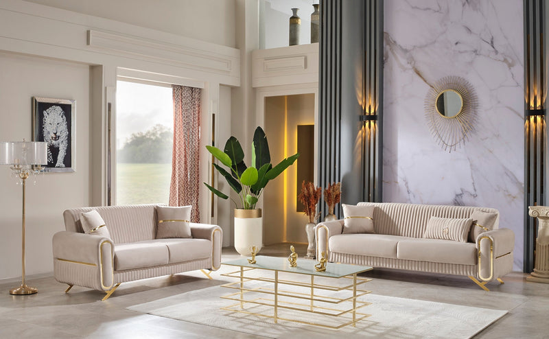 Royal 3-pieces (Sofa & Loveseat & Chair) Livingroom Set Beige in Beige - 101-ROY-ANK529-321