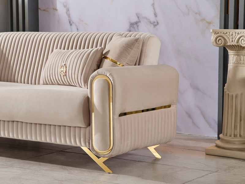 Royal 3-pieces (Sofa & Loveseat & Chair) Livingroom Set Beige in Beige - 101-ROY-ANK529-321