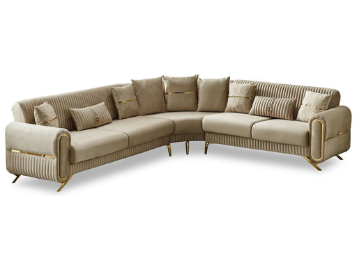 Royal Convertible Sectional Sofa Beige in Beige - 105-ROY-ANK529-5