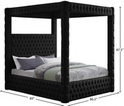 Royal Velvet King Bed (4 Boxes) Black - Gate FurnitureKing Bed