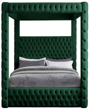 Royal Velvet Queen Bed (4 Boxes) Green - Gate FurnitureQueen Bed