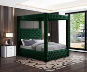 Royal Velvet Queen Bed (4 Boxes) Green - Gate FurnitureQueen Bed