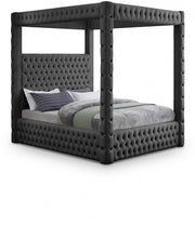 Royal Velvet Queen Bed (4 Boxes) Grey - Gate FurnitureQueen Bed