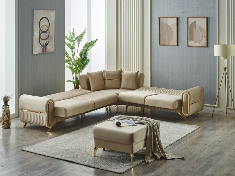 Royals 125" / 113" Wide Convertible Sectional - Gate FurnitureSectional