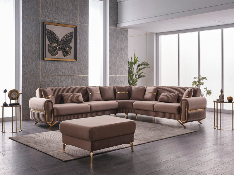 Royals 125" / 113" Wide Convertible Sectional - Gate FurnitureSectional