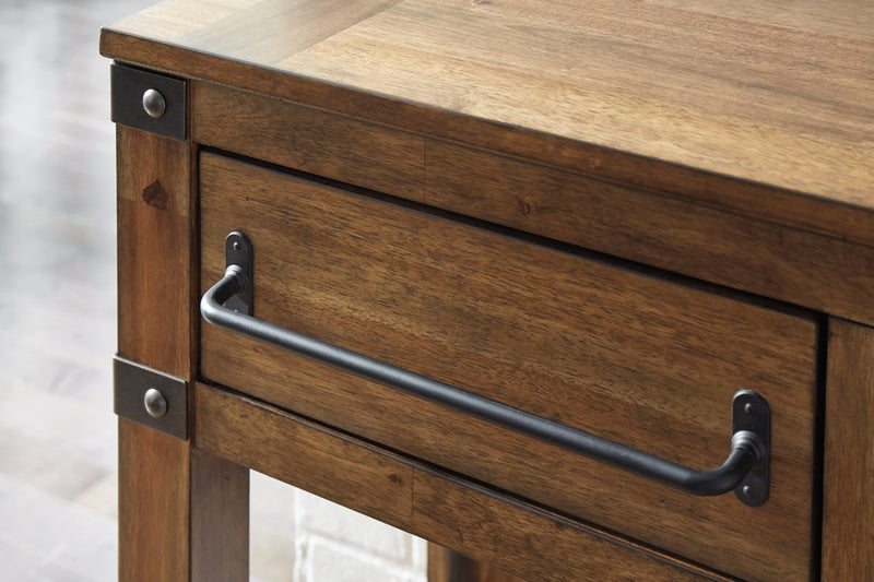 Roybeck Light Brown/Bronze Accent Cabinet - Gate FurnitureCabinet