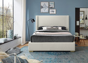 Royce Linen Textured Queen Bed (3 Boxes) Beige - Gate FurnitureQueen Bed