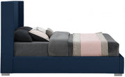 Royce Linen Textured Queen Bed (3 Boxes) Blue - Gate FurnitureQueen Bed