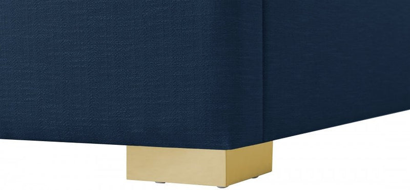 Royce Linen Textured Twin Bed (3 Boxes) Blue - Gate FurnitureTwin Bed