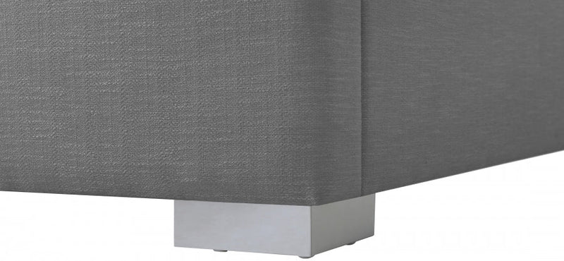 Royce Linen Textured Twin Bed (3 Boxes) Grey - Gate FurnitureTwin Bed