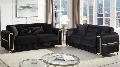 Ruby 2 Pc Living Room Set in Black - Ruby 2 Pc Living Room Set in Black