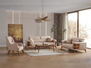 Ruby 3-pieces (Sofa & Loveseat & Chair) Livingroom Set Beige in Beige - 101-RUB-VER091-321