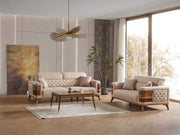 Ruby 3-pieces (Sofa & Loveseat & Chair) Livingroom Set Beige in Beige - 101-RUB-VER091-321