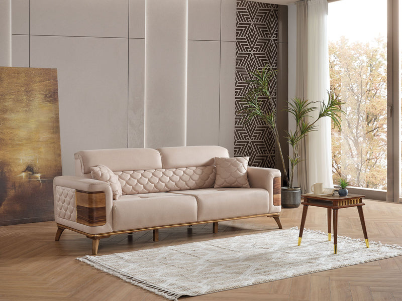 Ruby 3-pieces (Sofa & Loveseat & Chair) Livingroom Set Beige in Beige - 101-RUB-VER091-321