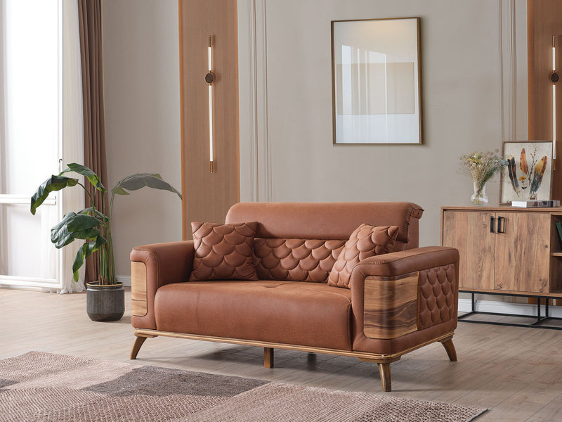 Ruby 3-pieces (Sofa & Loveseat & Chair) Livingroom Set Brick in Brick - 101-RUB-VER095-321
