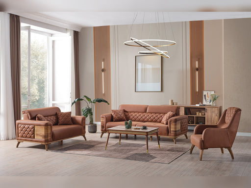 Ruby 3-pieces (Sofa & Loveseat & Chair) Livingroom Set Brick in Brick - 101-RUB-VER095-321