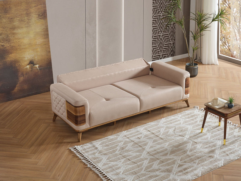 Ruby Convertible Sofa Beige in Beige - 101-RUB-VER091-3